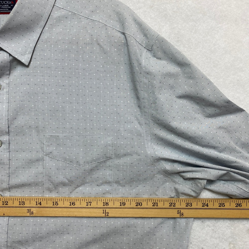 UNTUCKit Shirt Mens XL Tall Grey Tresor Wrinkle Free Dotted 41127 Button Down - Picture 6 of 10